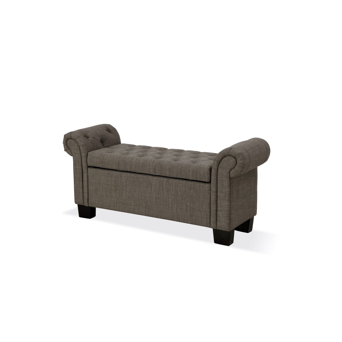 Modus Royal Rolled Arm Storage Bench in Dolphin Linen