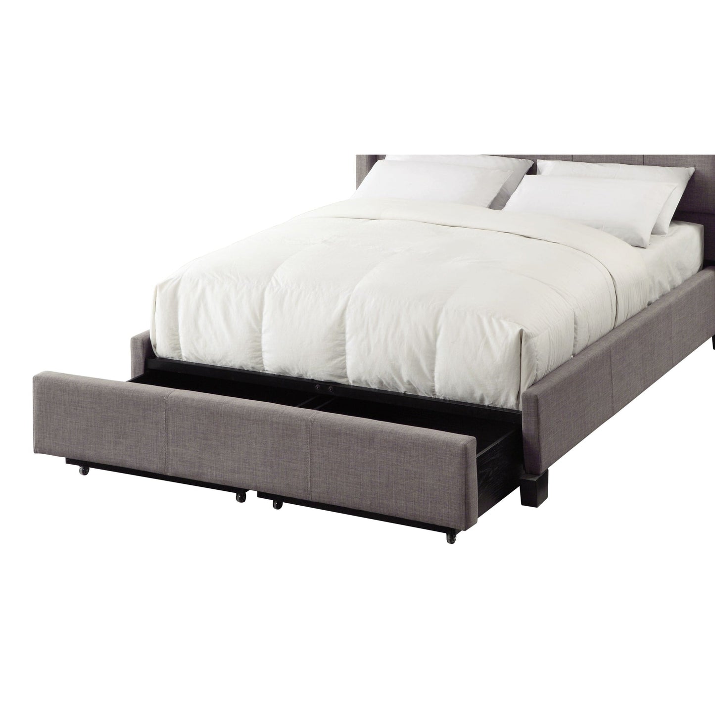 Modus Royal Tufted Footboard Storage Bed in Dolphin Linen
