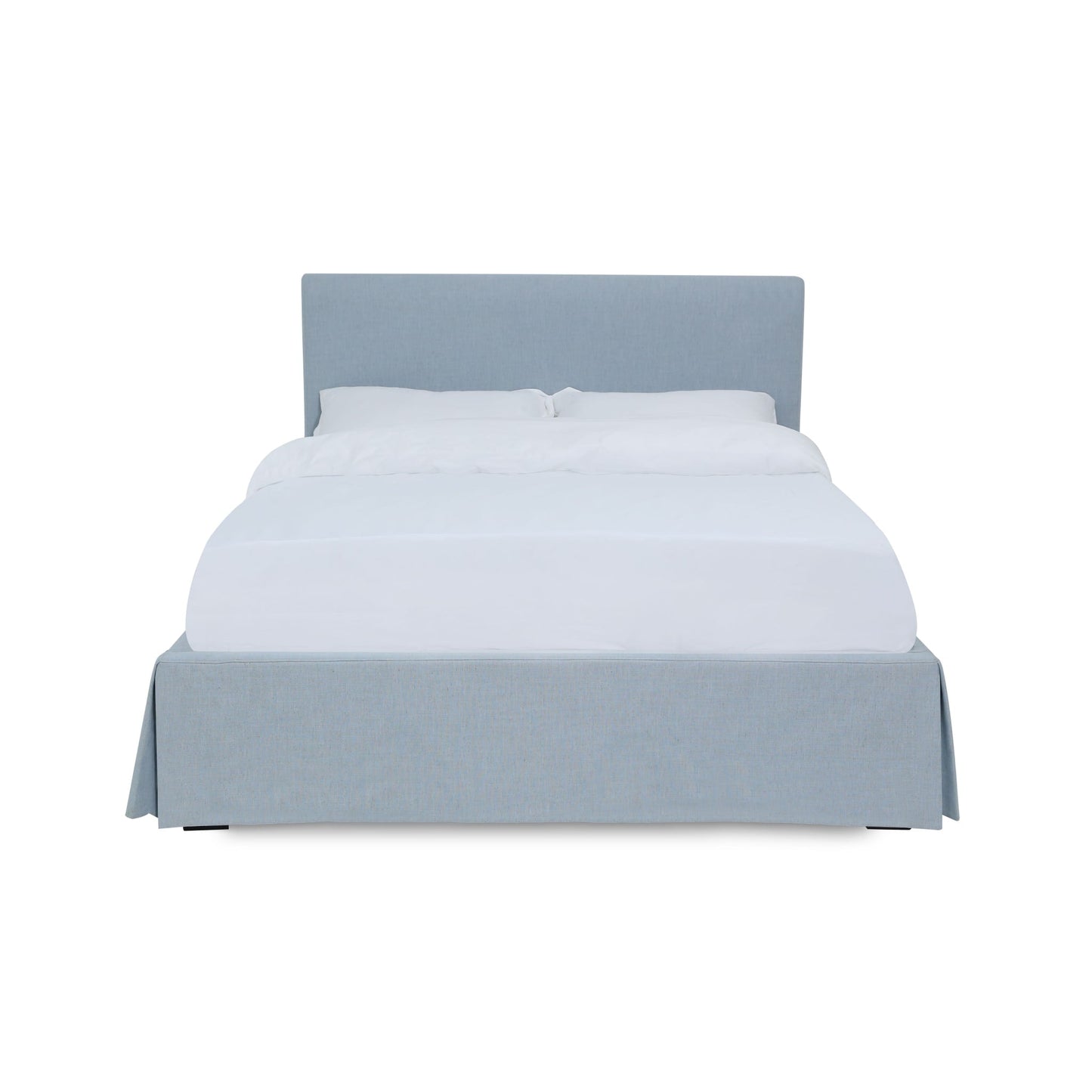 Modus Shelby Upholstered Skirted Panel Bed in Sky