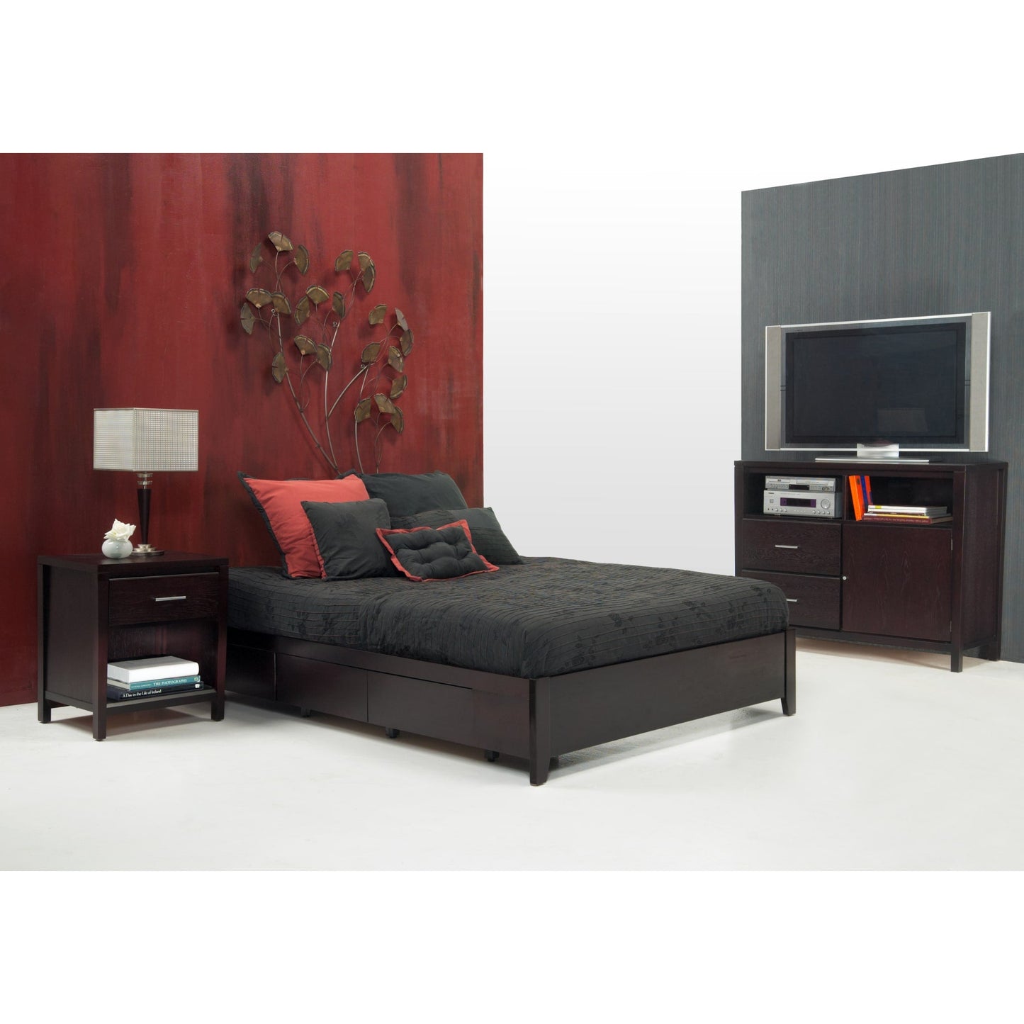 Modus Simple Wood Storage Bed in Espresso