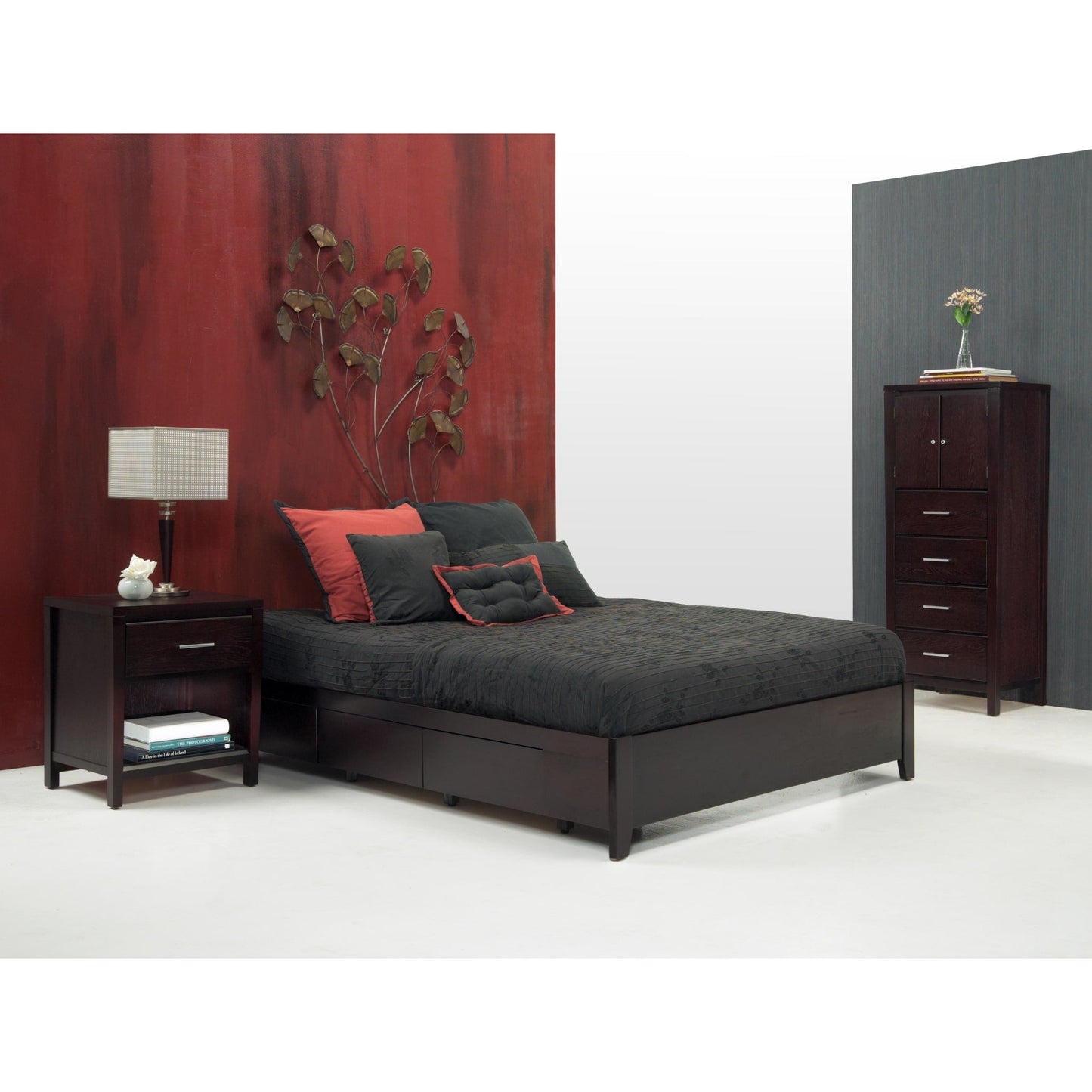 Modus Simple Wood Storage Bed in Espresso