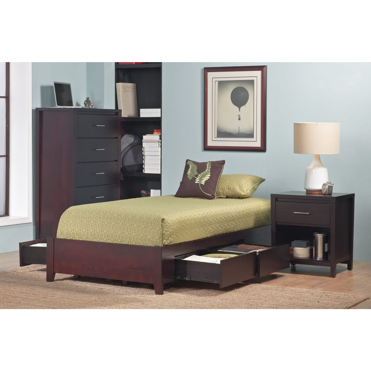 Modus Simple Wood Storage Bed in Espresso