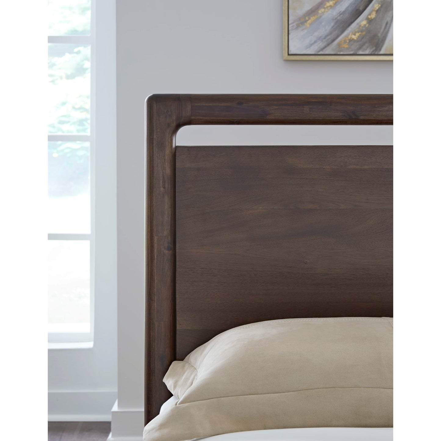 Modus Sol Acacia Wood Platform Bed in Brown Spice