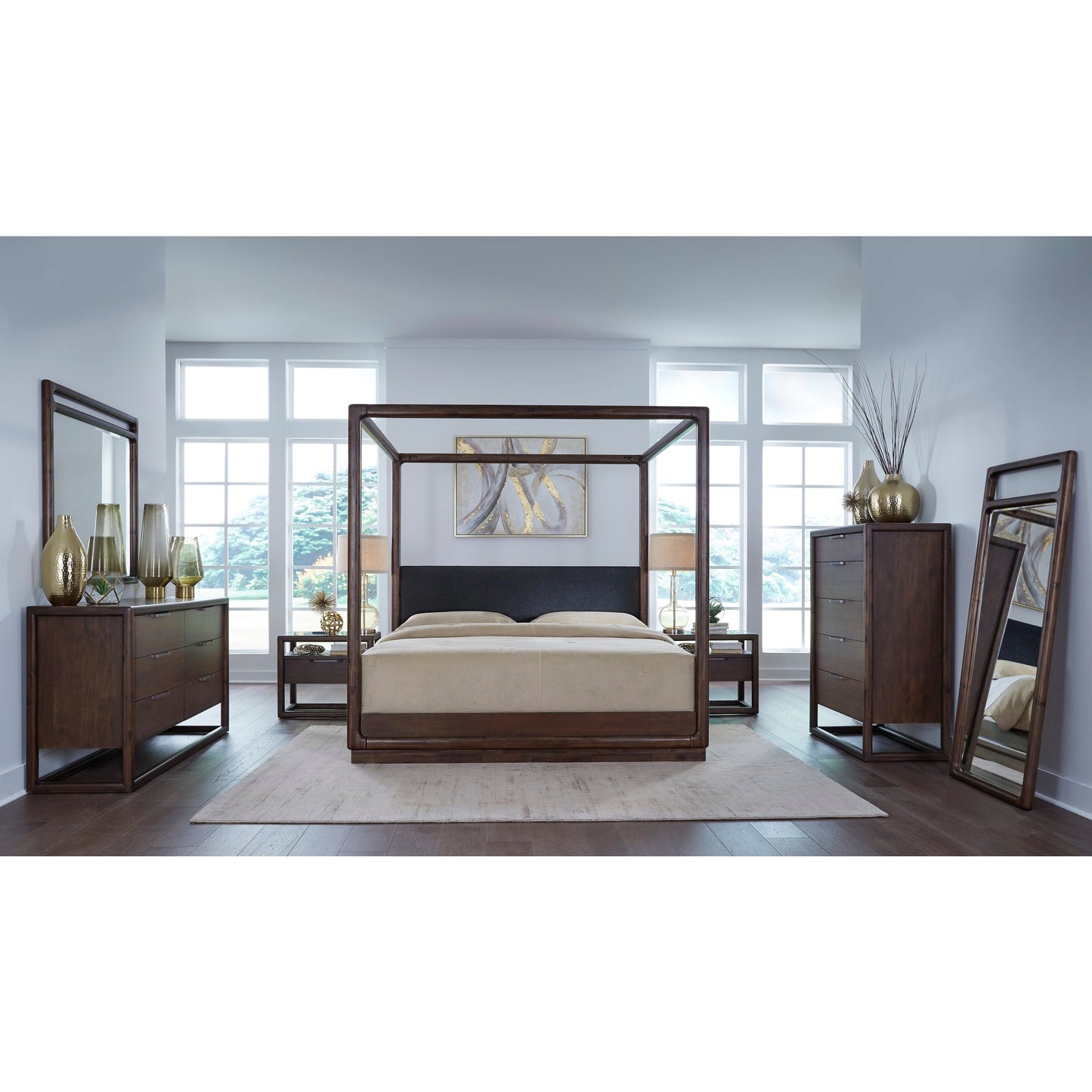 Modus Sol Beveled Glass Wall or Dresser Mirror in Brown Spice