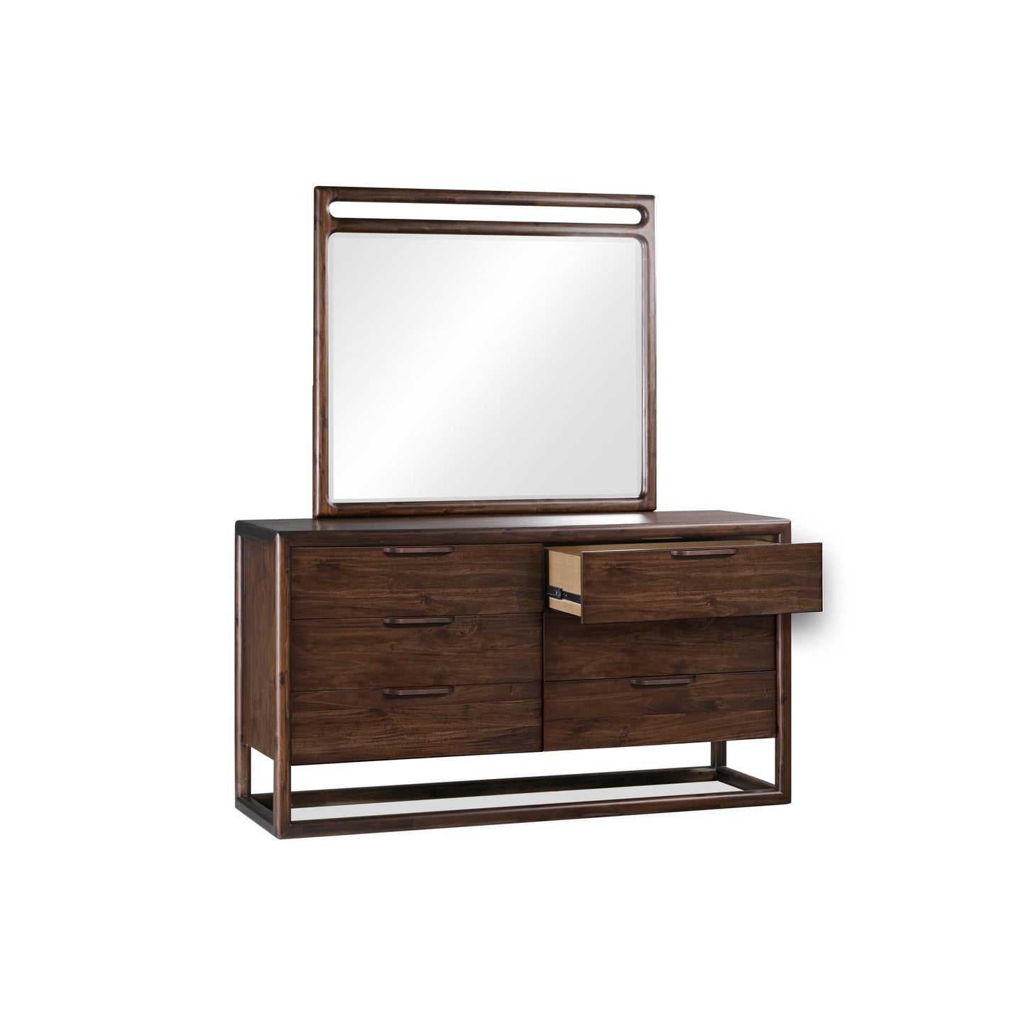 Modus Sol Six Drawer Acacia Wood Dresser in Brown Spice