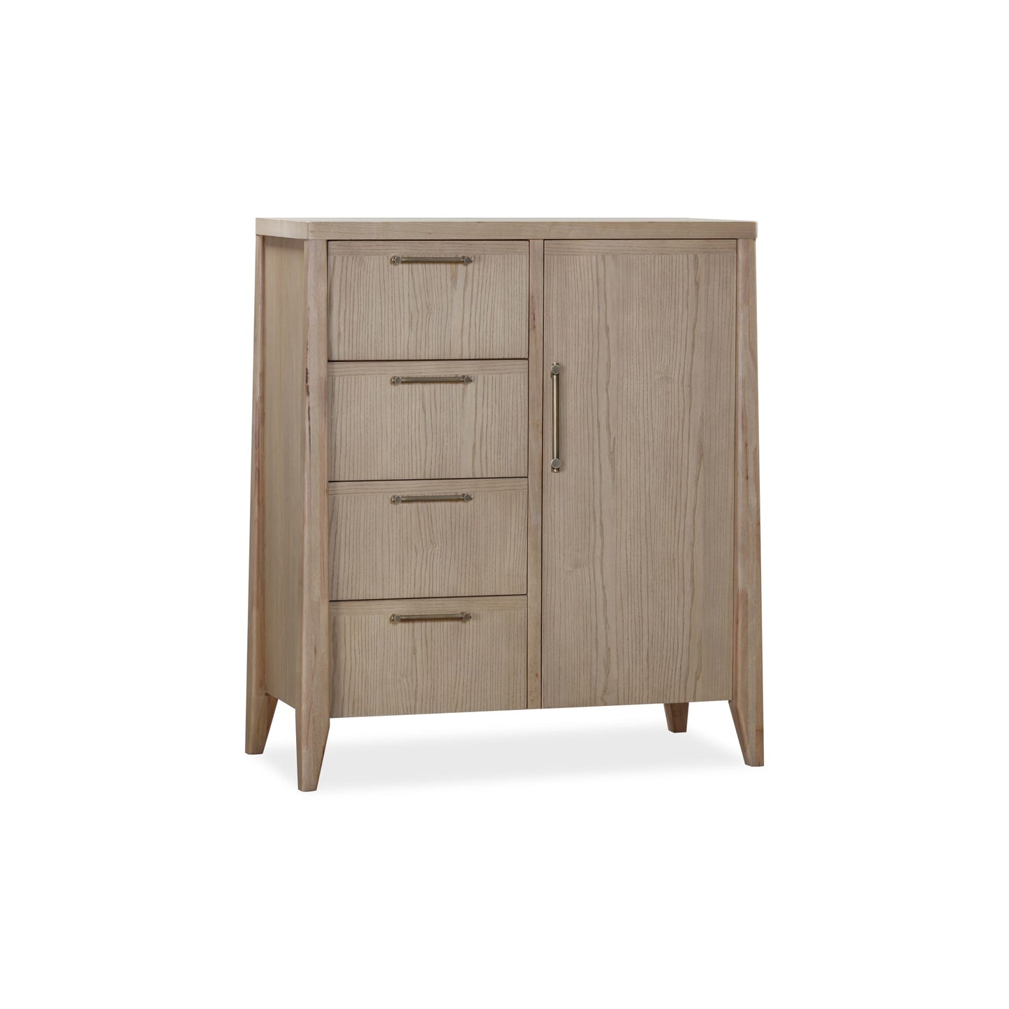 Modus Sumire Four Drawer One Door Ash Wood Chest in Ginger