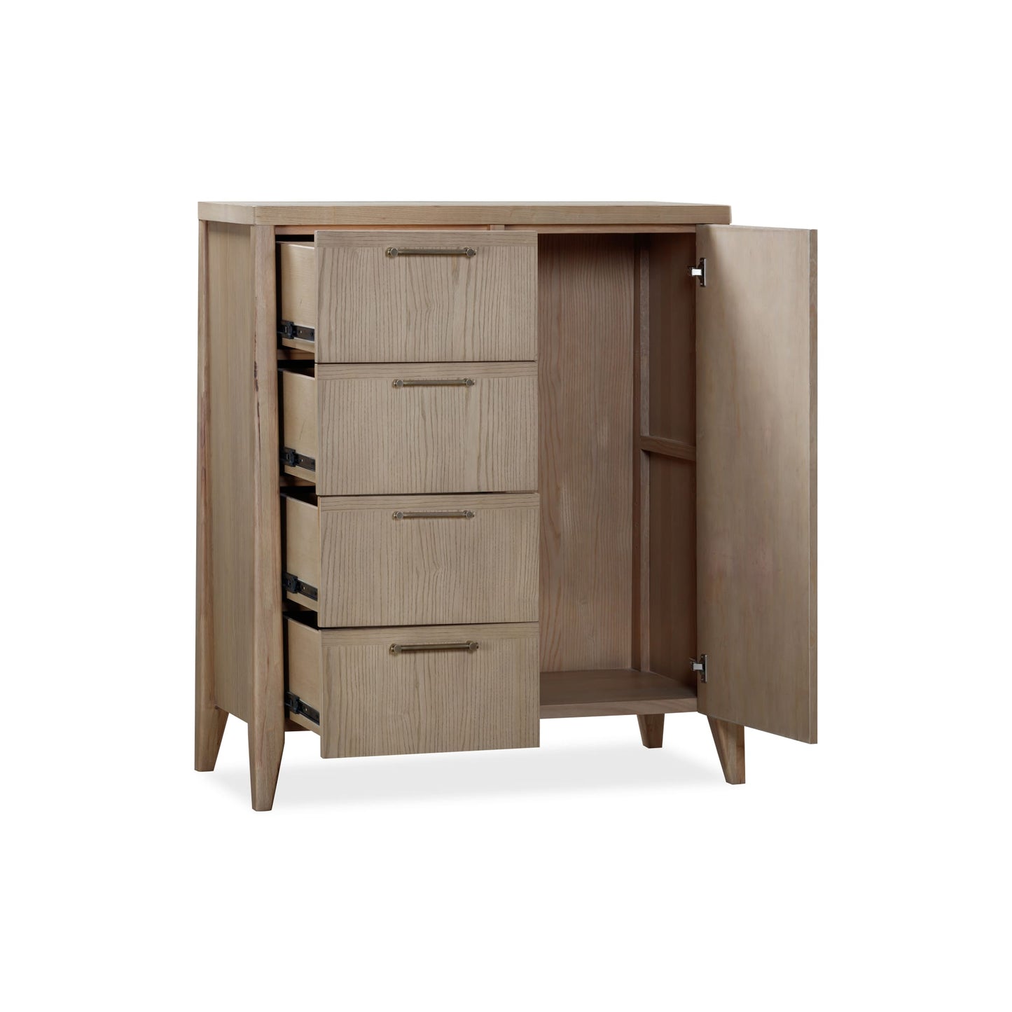 Modus Sumire Four Drawer One Door Ash Wood Chest in Ginger