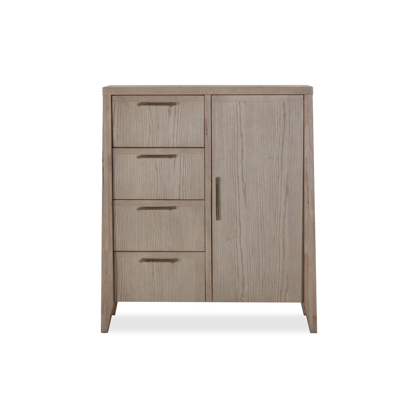 Modus Sumire Four Drawer One Door Ash Wood Chest in Ginger