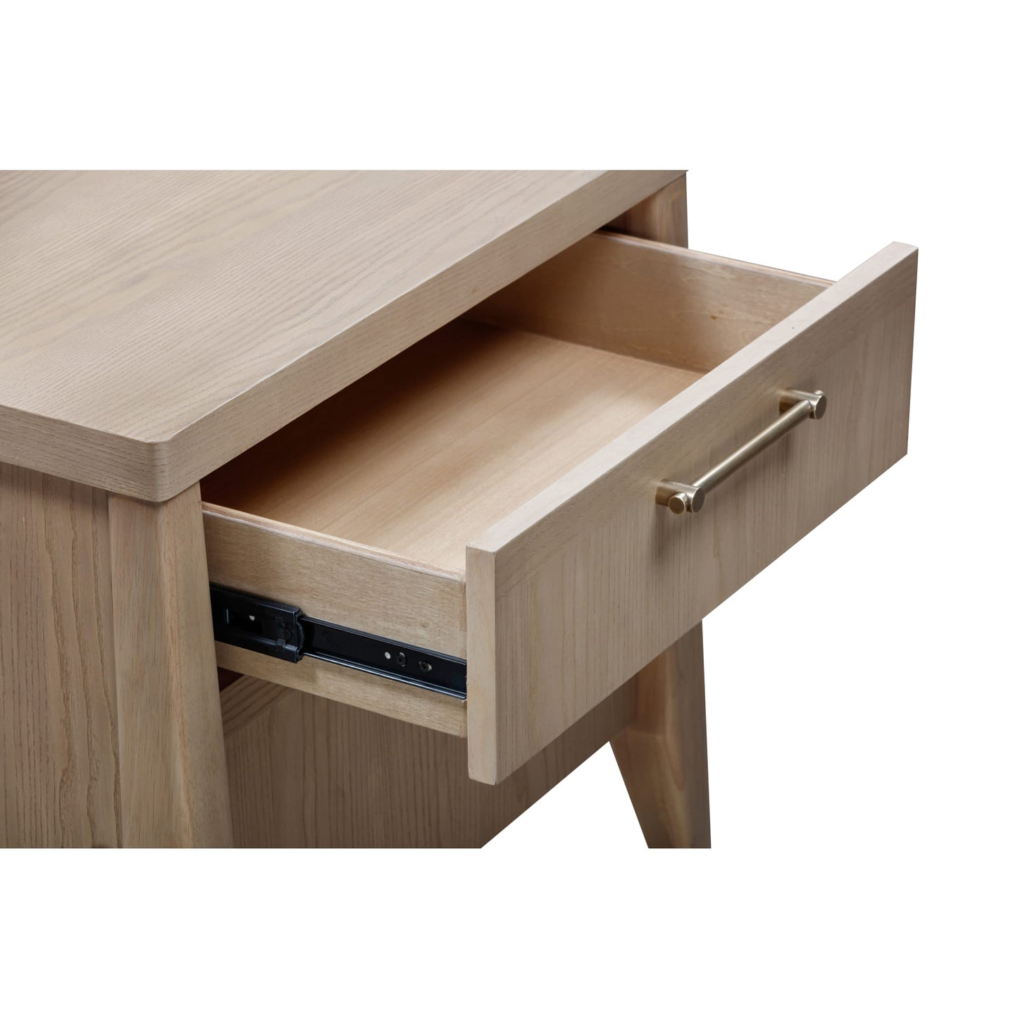 Modus Sumire One Drawer One Shelf Ash Wood Nightstand in Ginger