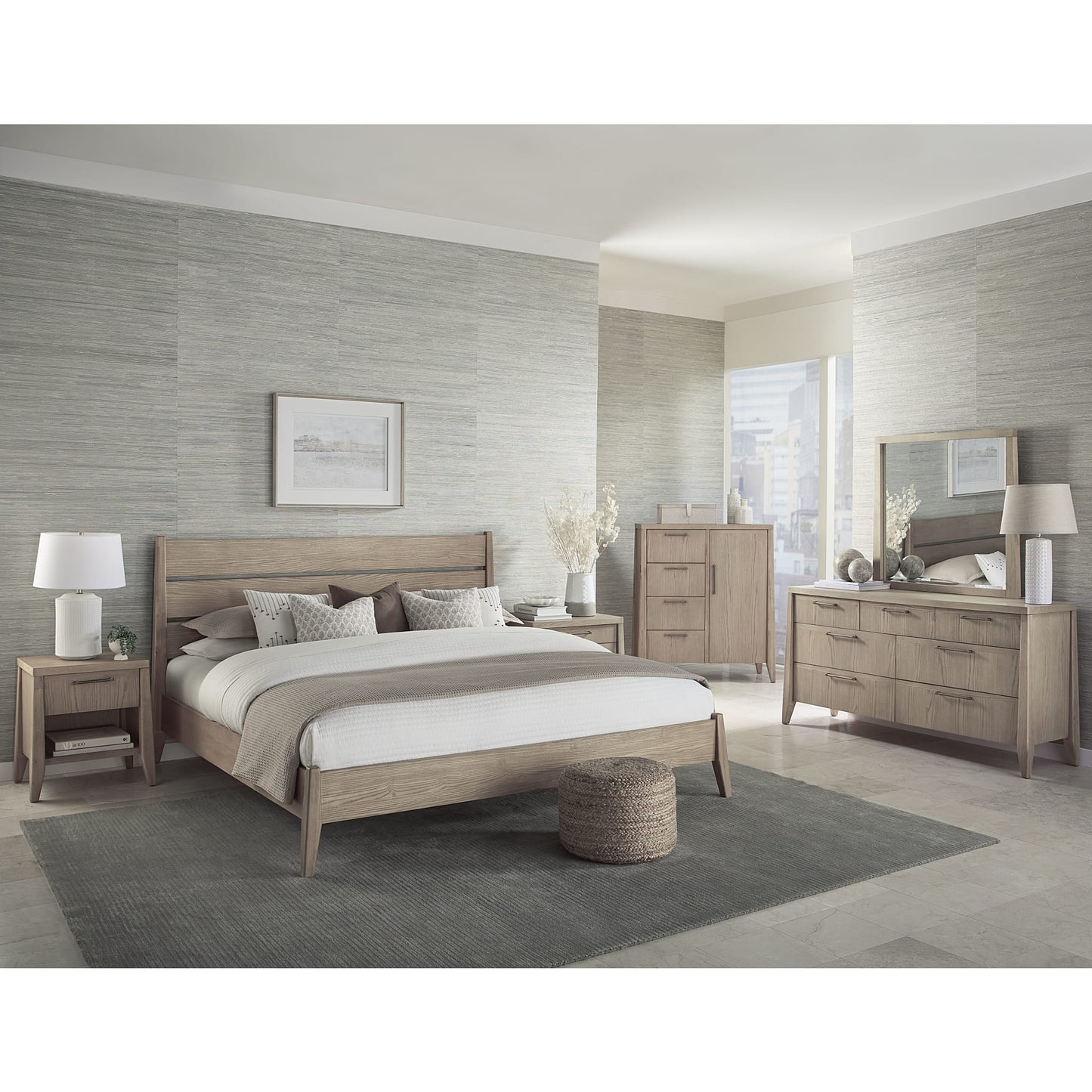 Modus Sumire Seven Drawer Ash Wood Dresser in Ginger