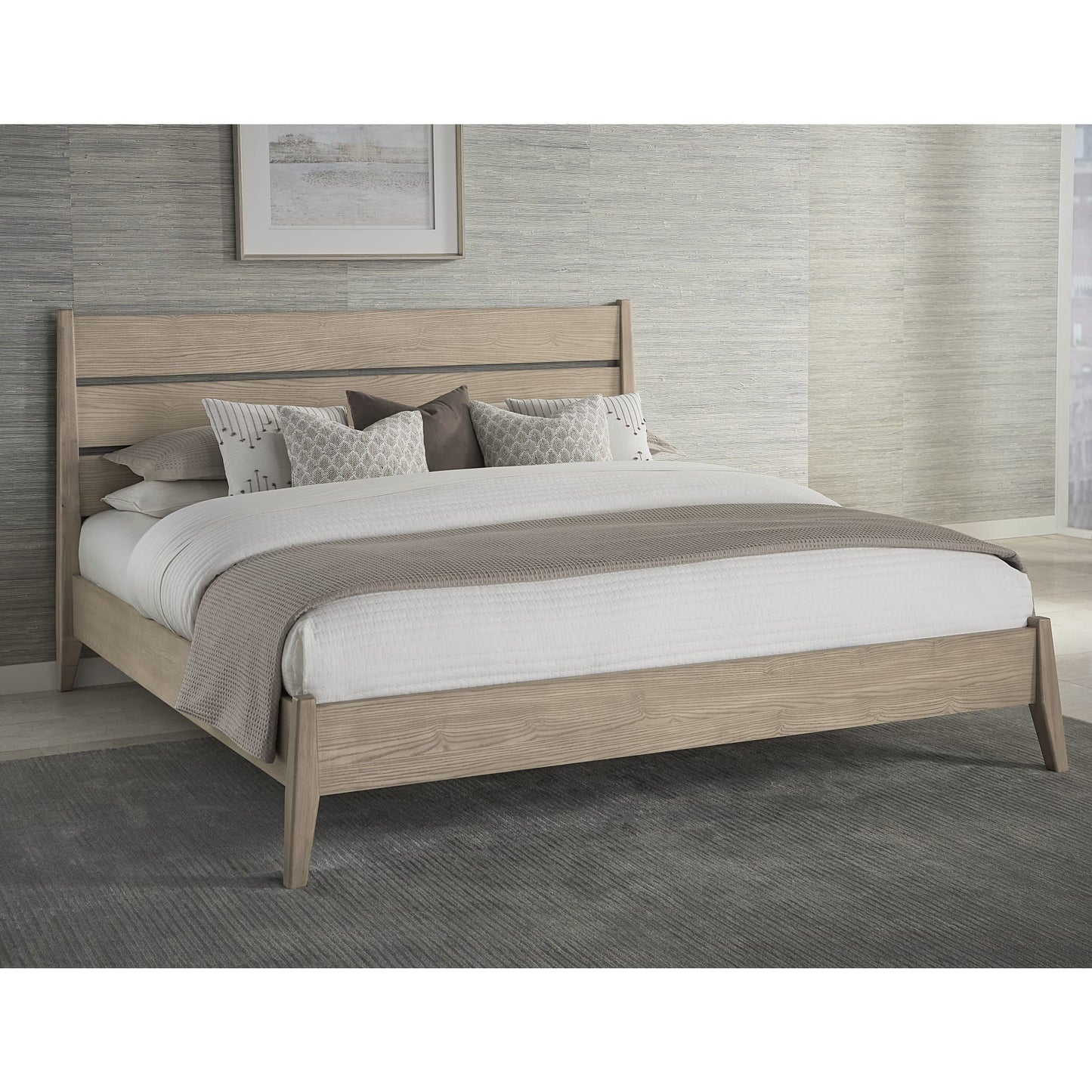 Modus Sumire Slatted Ash Wood Platform Bed in Ginger
