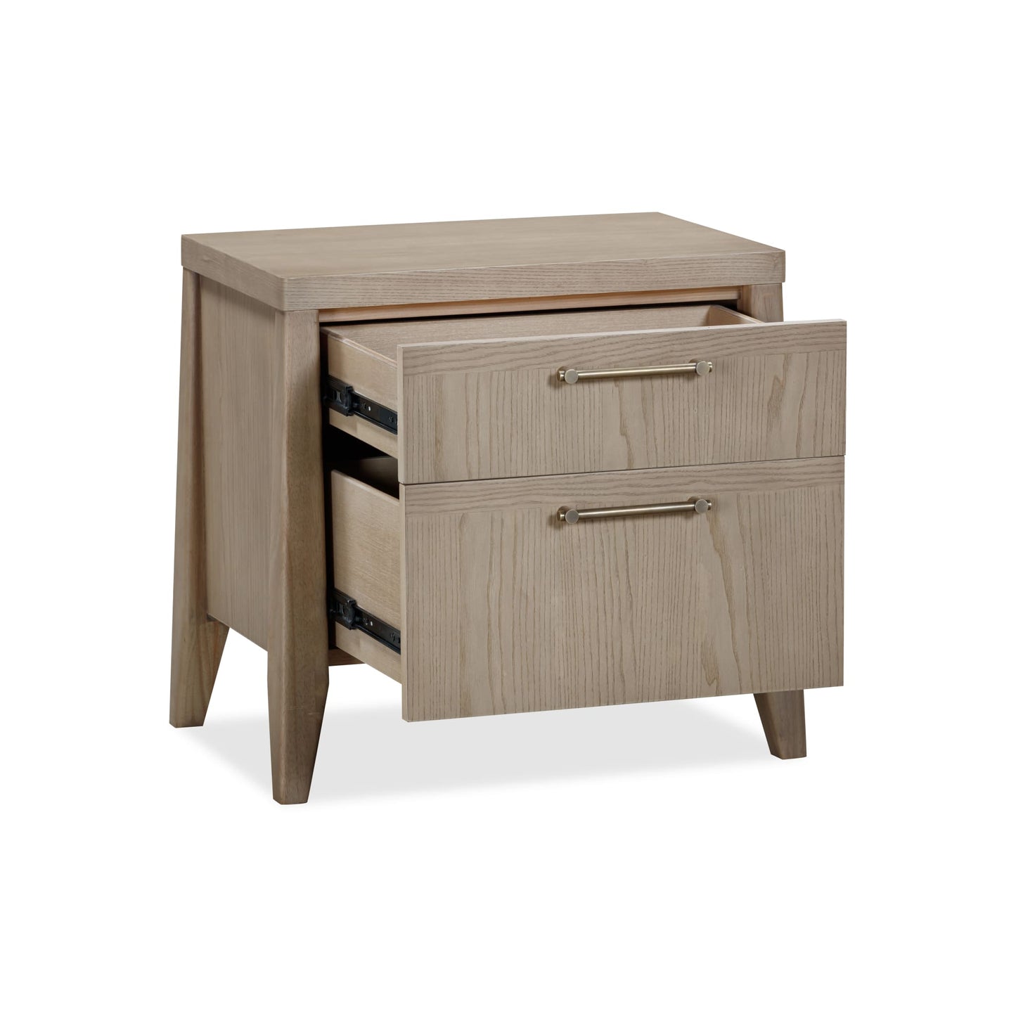 Modus Sumire Two Drawer Ash Wood Nightstand in Ginger