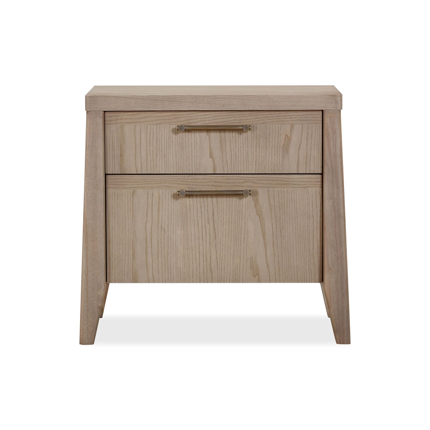 Modus Sumire Two Drawer Ash Wood Nightstand in Ginger