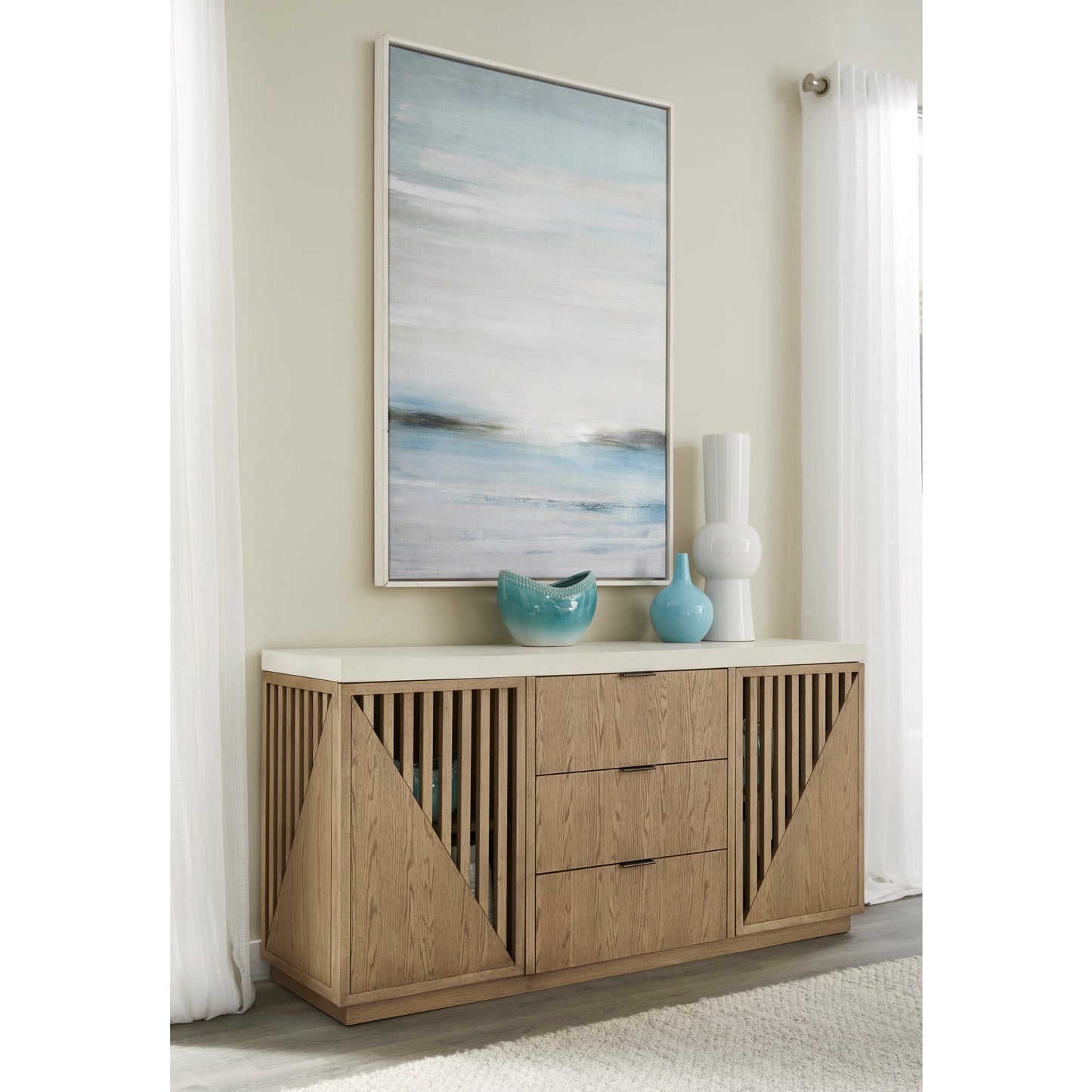Modus Sumner Three Drawer Two Door Sideboard in Natural