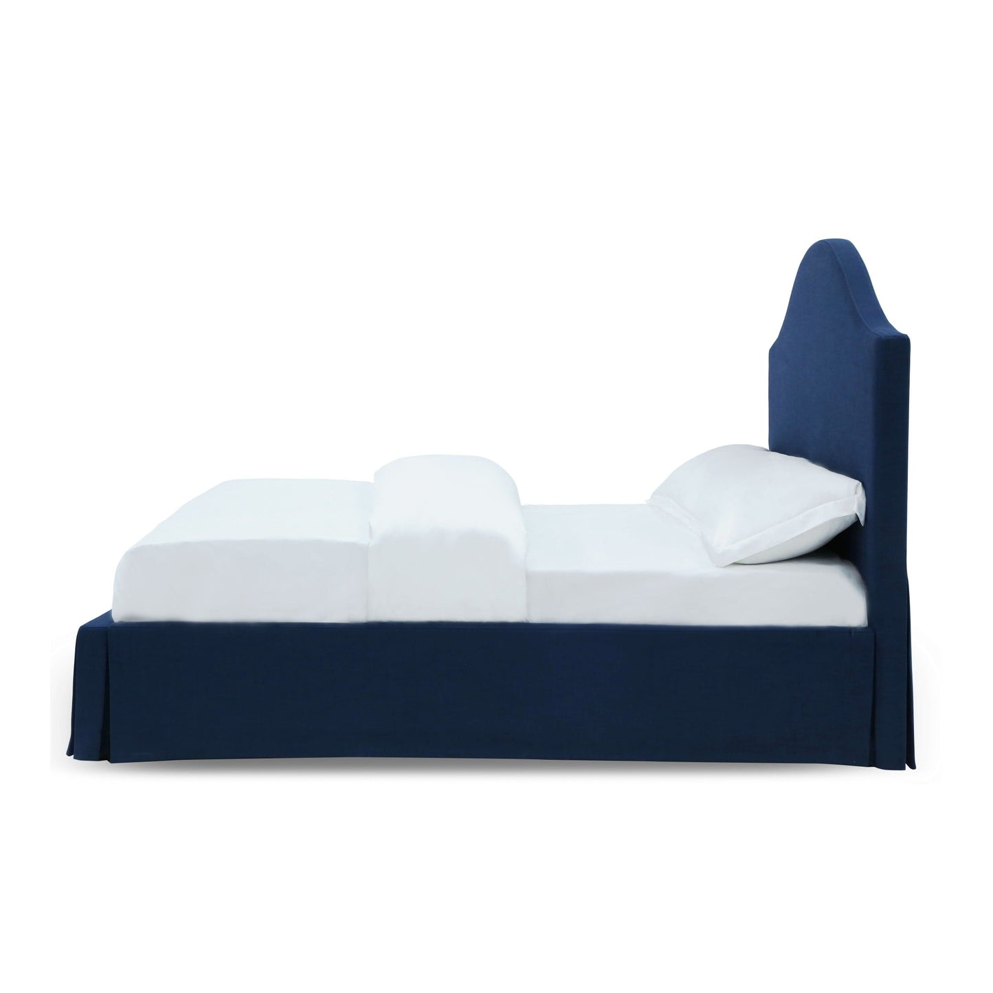 Modus Sur Upholstered Skirted Panel Bed in Navy