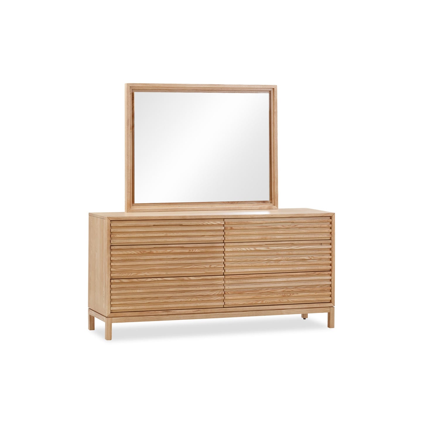 Modus Tanner Six Drawer Ash Wood Dresser in Flaxen