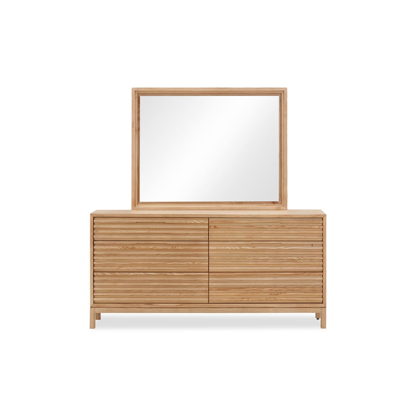 Modus Tanner Six Drawer Ash Wood Dresser in Flaxen