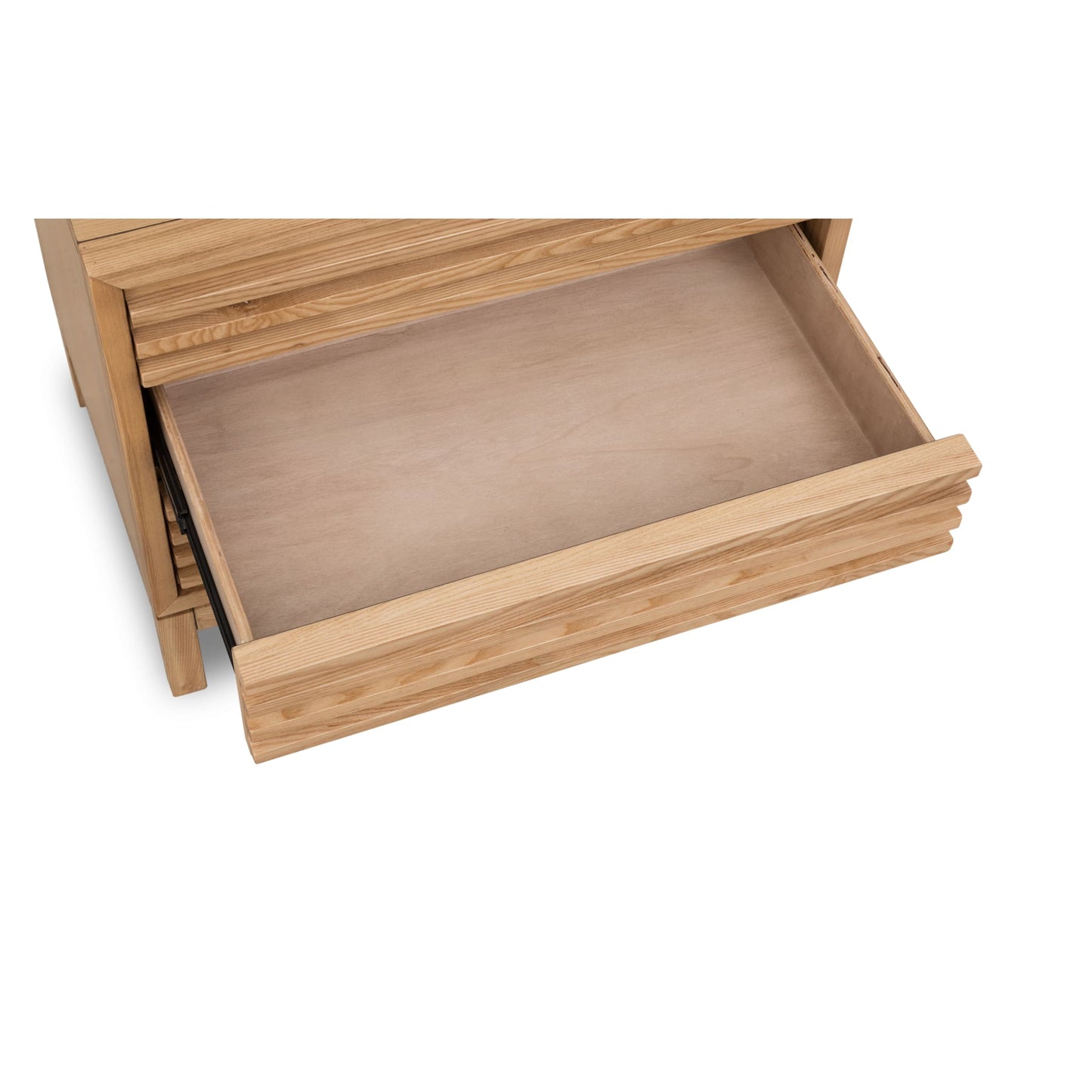 Modus Tanner Three Drawer Ash Wood Nightstand in Flaxen