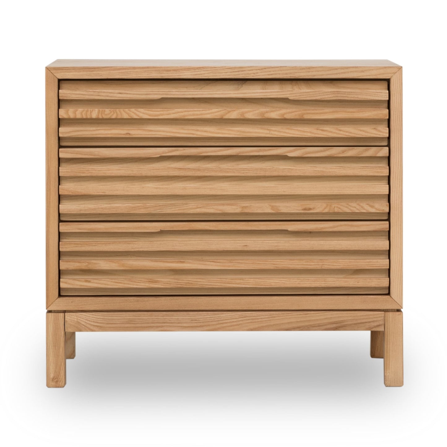 Modus Tanner Three Drawer Ash Wood Nightstand in Flaxen