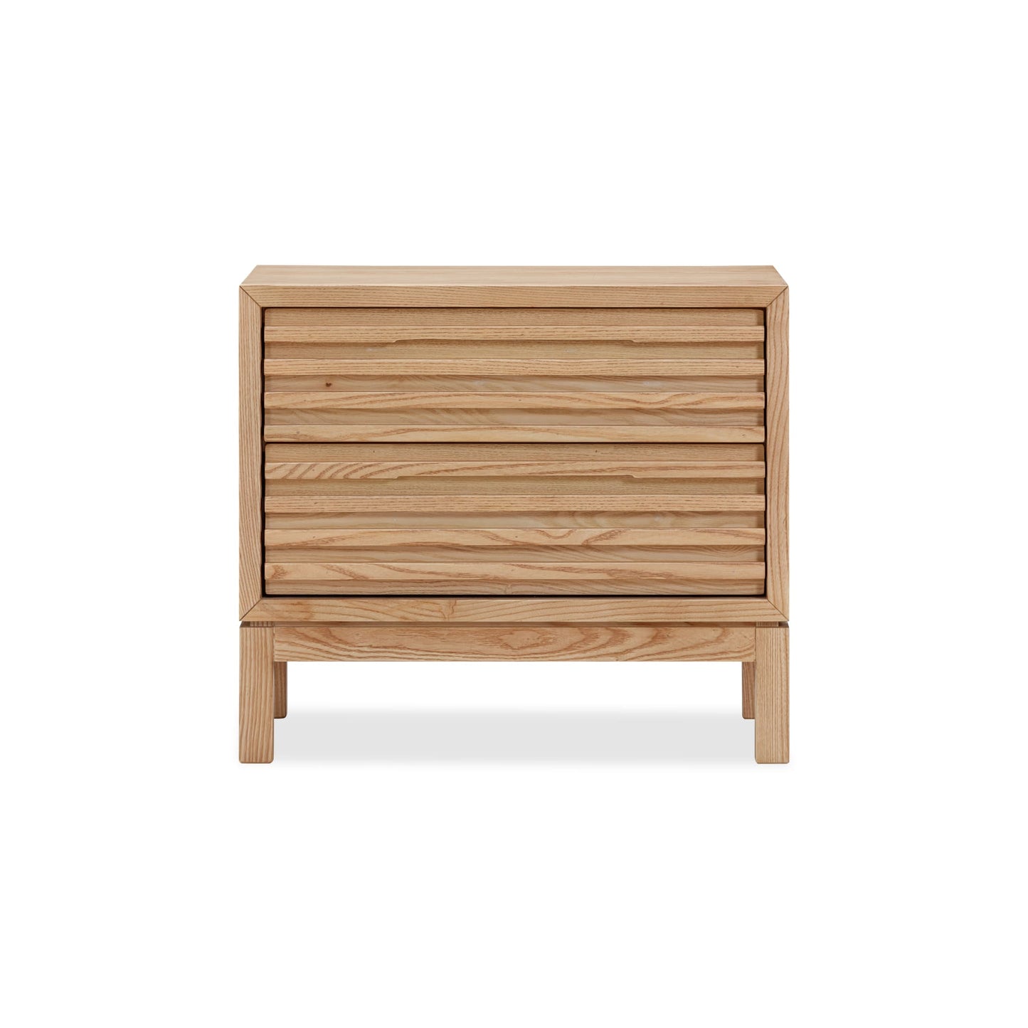 Modus Tanner Two Drawer Ash Wood Nightstand in Flaxen