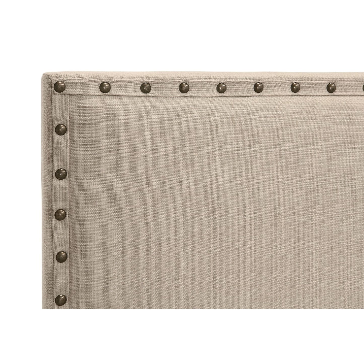 Modus Tavel Nailhead Footboard Storage Bed in Toast Linen