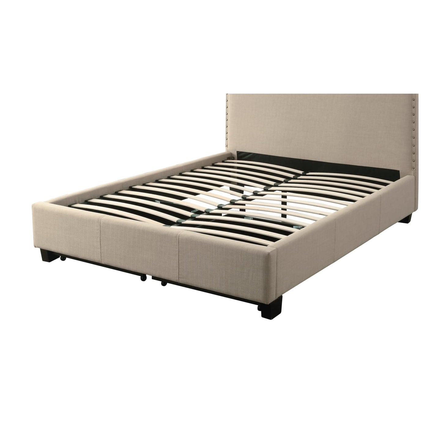 Modus Tavel Nailhead Footboard Storage Bed in Toast Linen