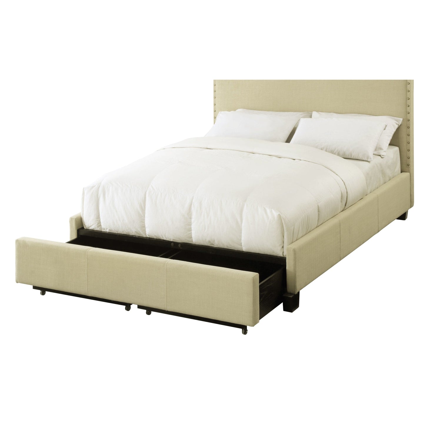 Modus Tavel Nailhead Footboard Storage Bed in Tumbleweed