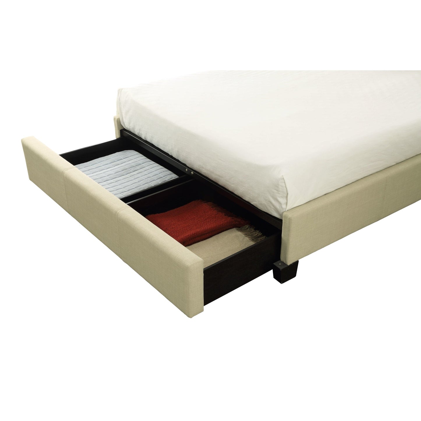 Modus Tavel Nailhead Footboard Storage Bed in Tumbleweed