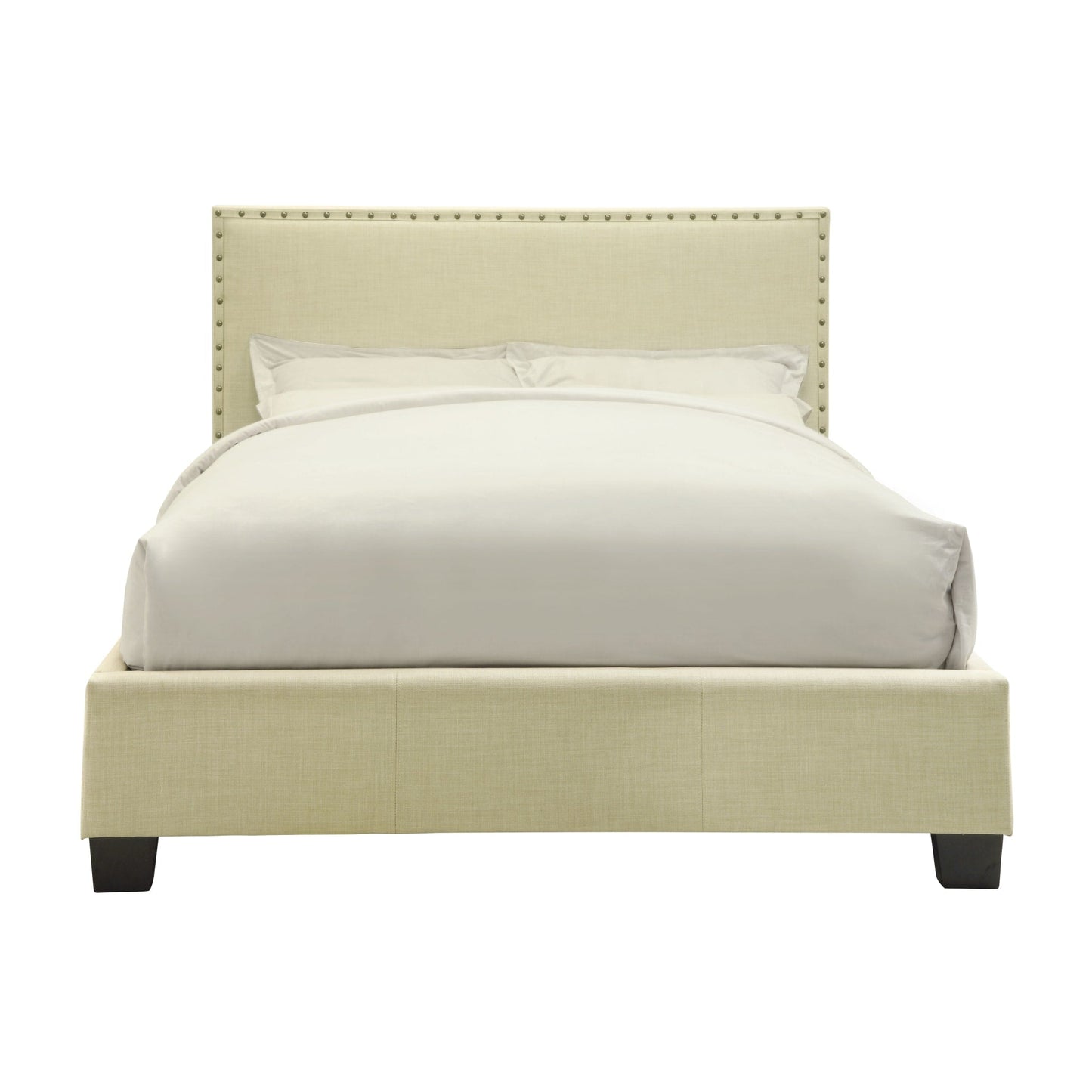 Modus Tavel Nailhead Upholstered Platform Bed in Tumbleweed