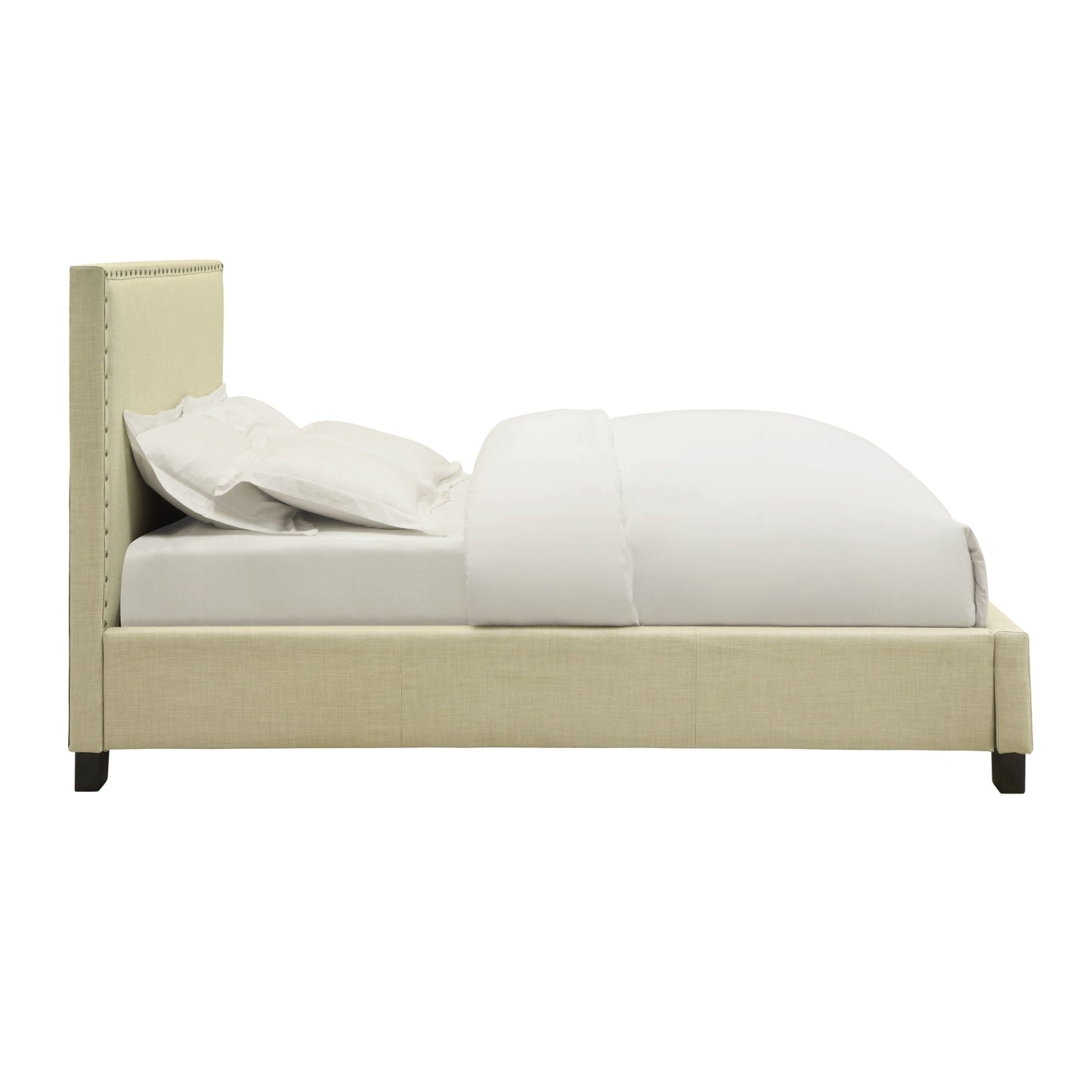 Modus Tavel Nailhead Upholstered Platform Bed in Tumbleweed