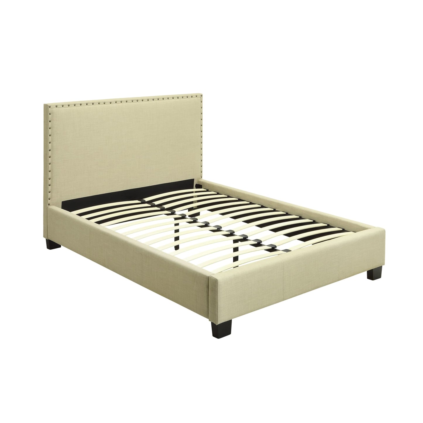 Modus Tavel Nailhead Upholstered Platform Bed in Tumbleweed