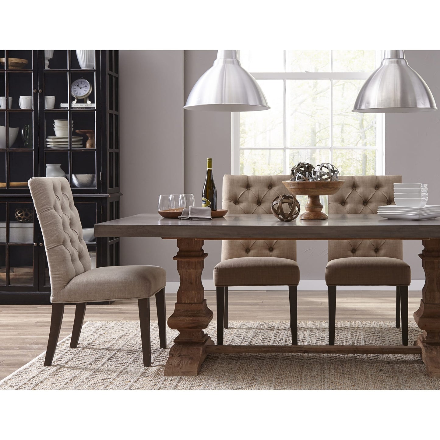 Modus Thurston Concrete and Solid Wood Rectangular Dining Table