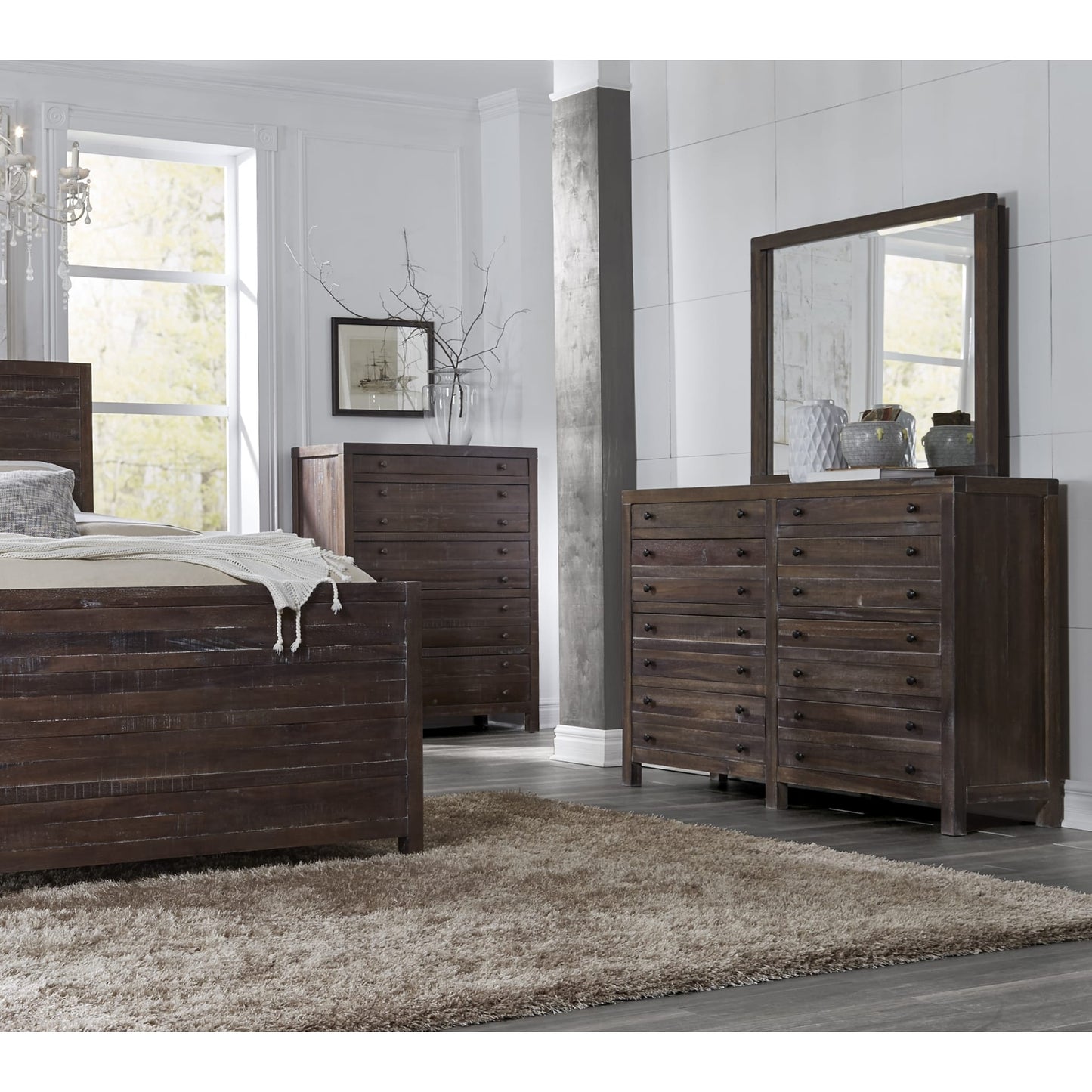 Modus Townsend Eight Drawer Solid Wood Dresser in Java