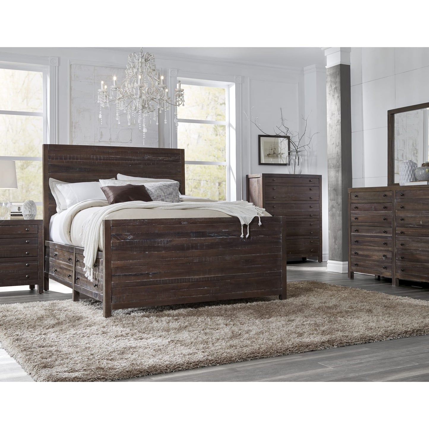 Modus Modus Modus Townsend Five Drawer Solid Wood Chest in Java