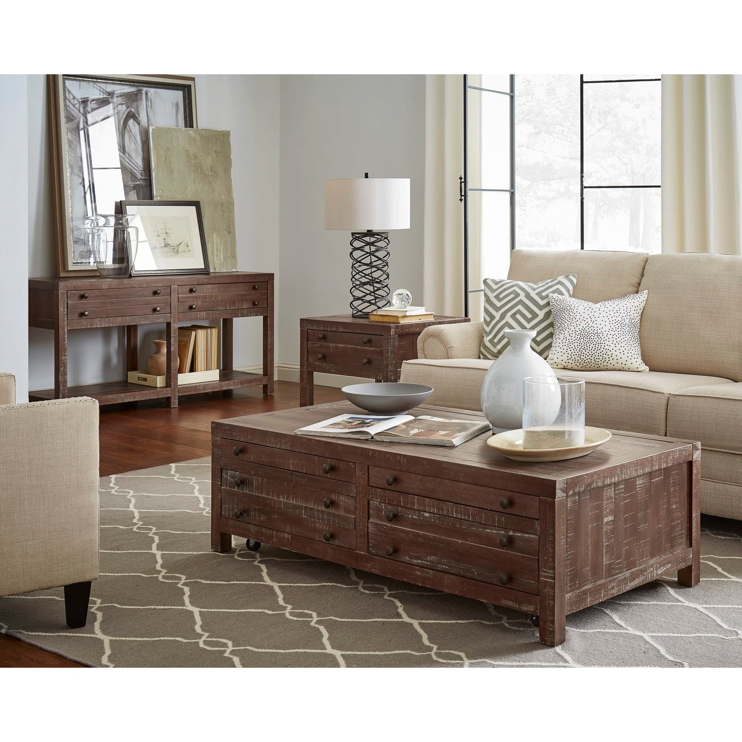 Modus Modus Townsend Solid Wood Castered Coffee Table in Java