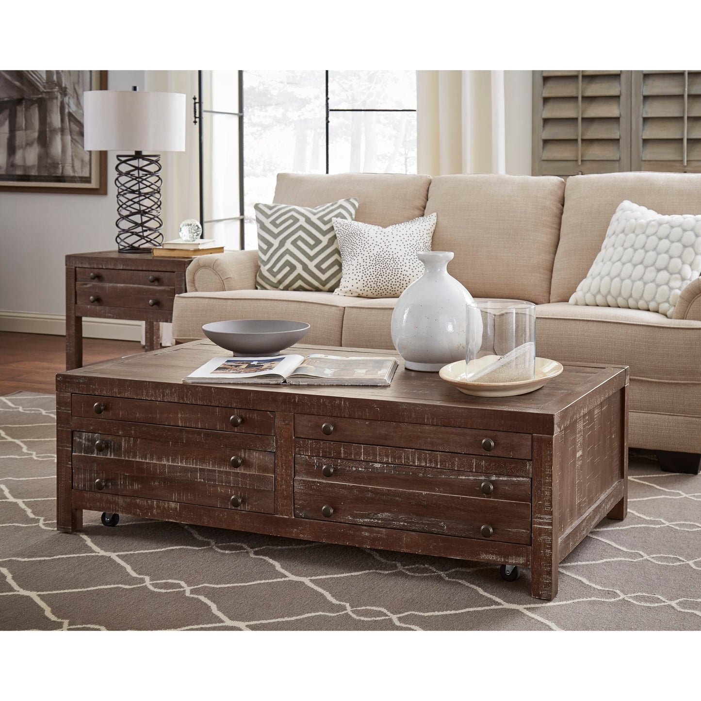 Modus Modus Townsend Solid Wood Castered Coffee Table in Java