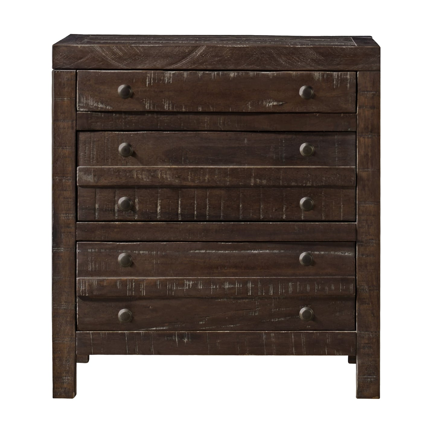 Modus Townsend Three Drawer Solid Wood Nightstand in Java