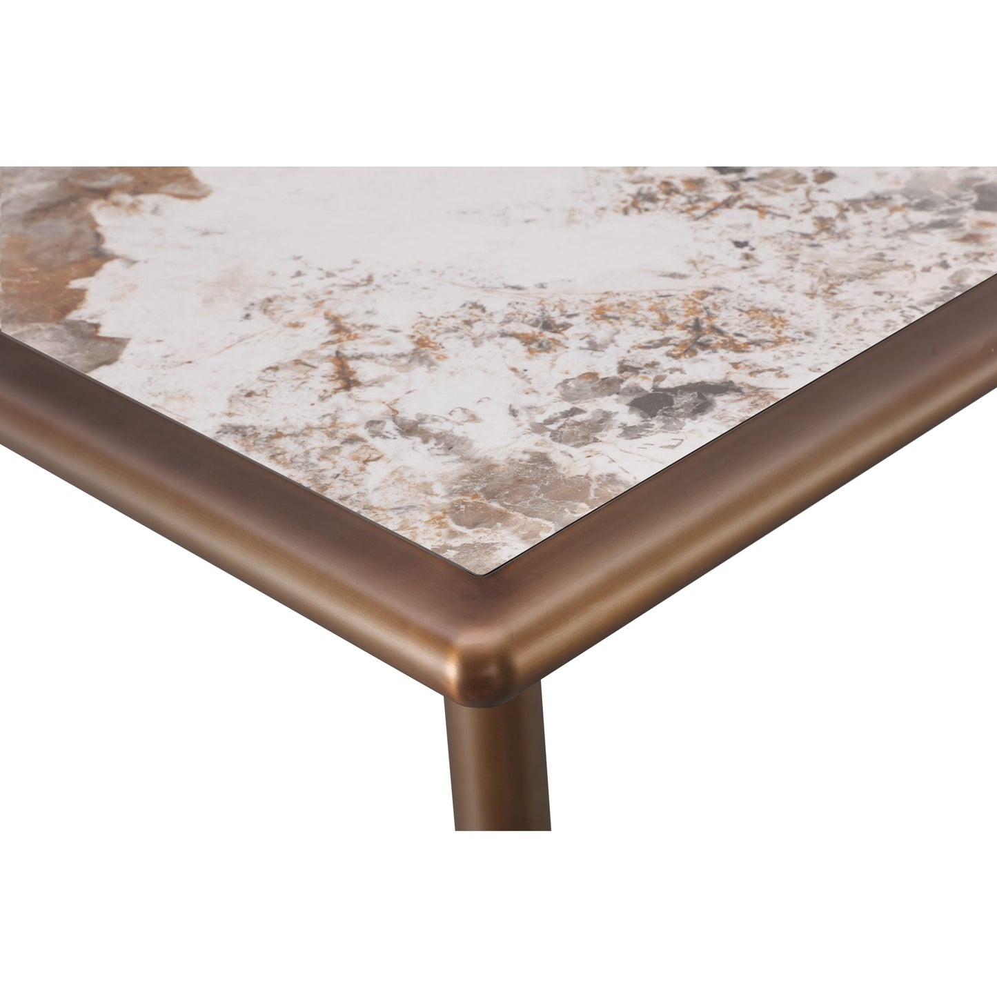 Modus Tulum Stone Top Dining Table with Bronze Metal Base