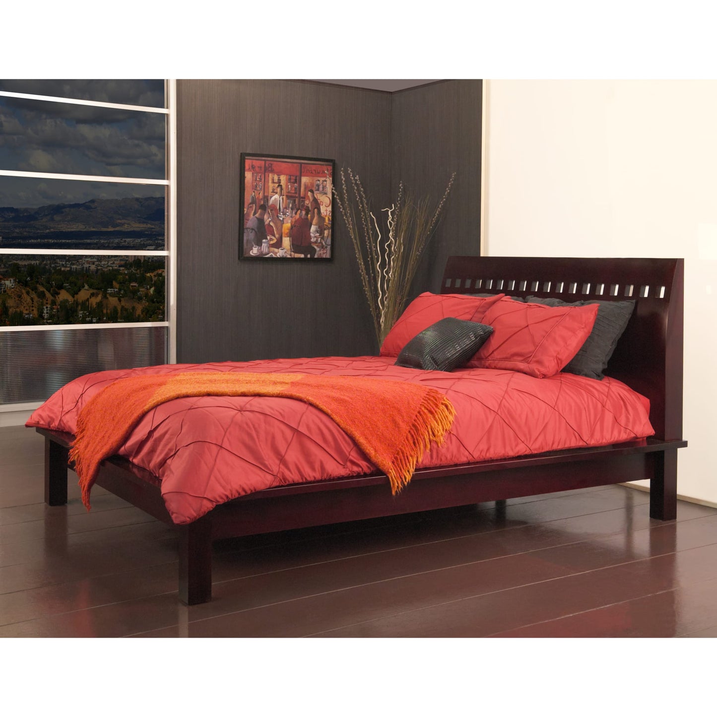 Modus Veneto Wood Platform Bed in Espresso