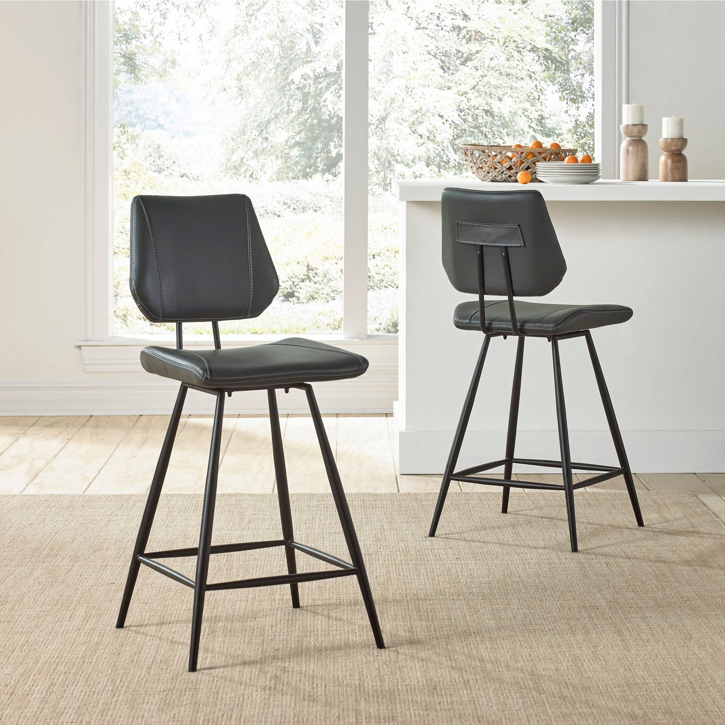 Modus Vinson Modern Swivel Counter Stool in Cobalt