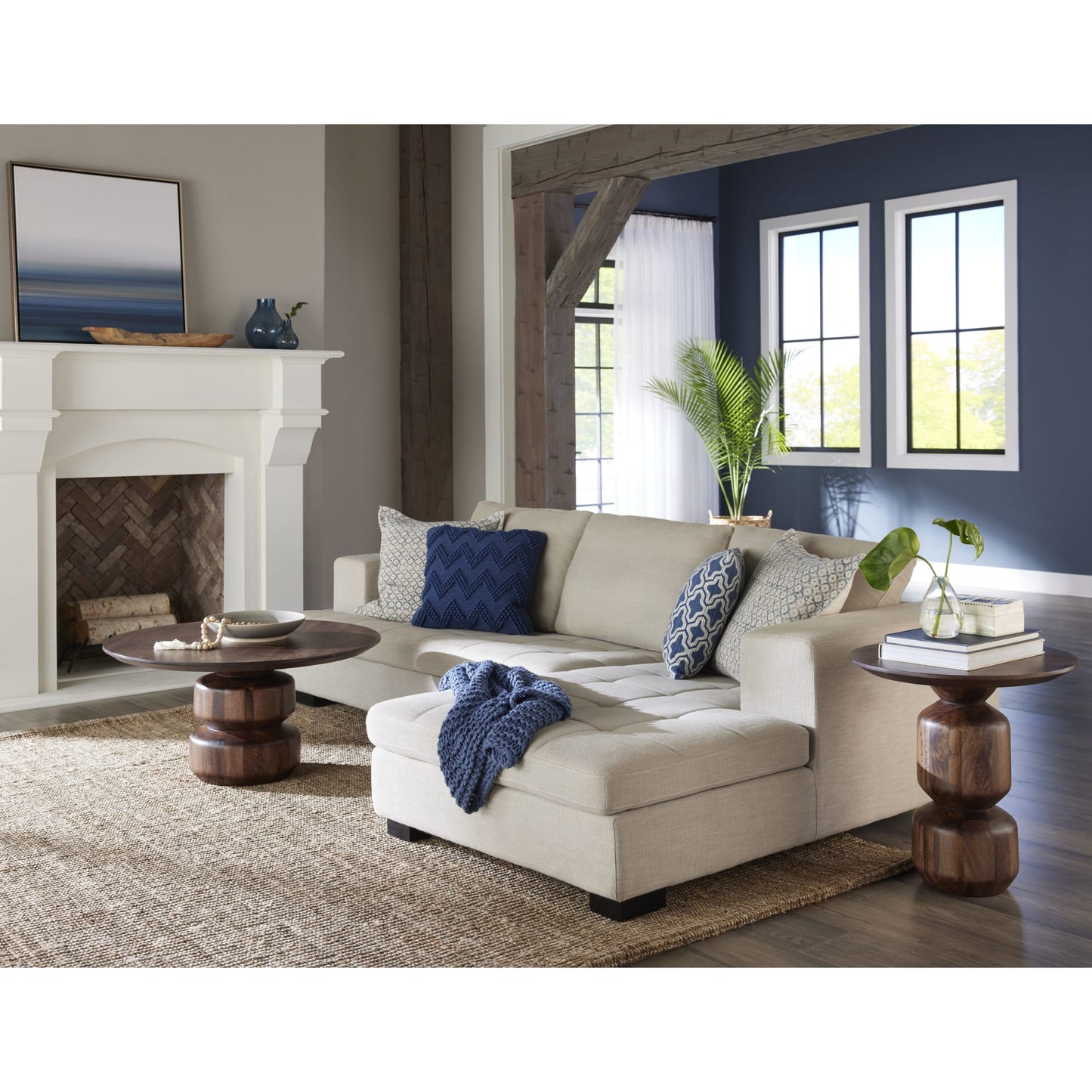 Modus Modus Virton Solid Wood Round Coffee Table in Smoked Brown