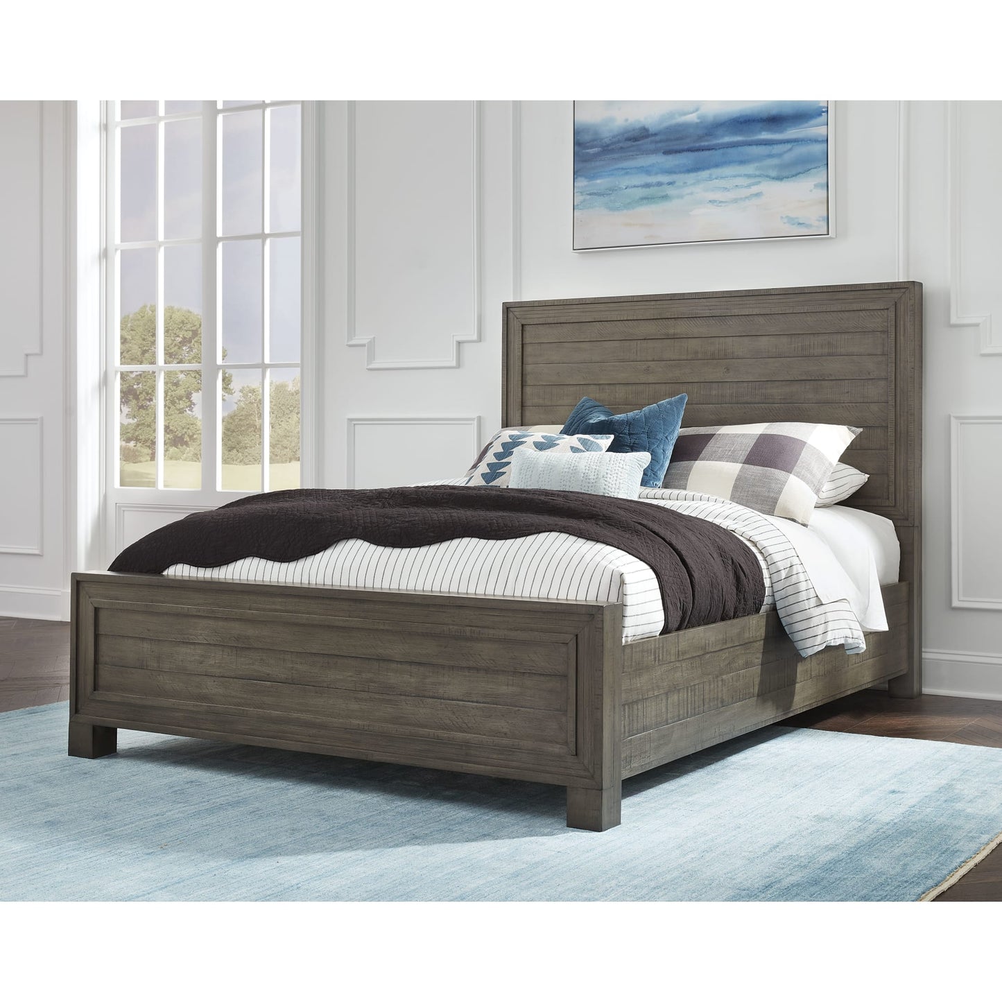 Modus William Solid Wood Panel Bed in Dusty Dawn