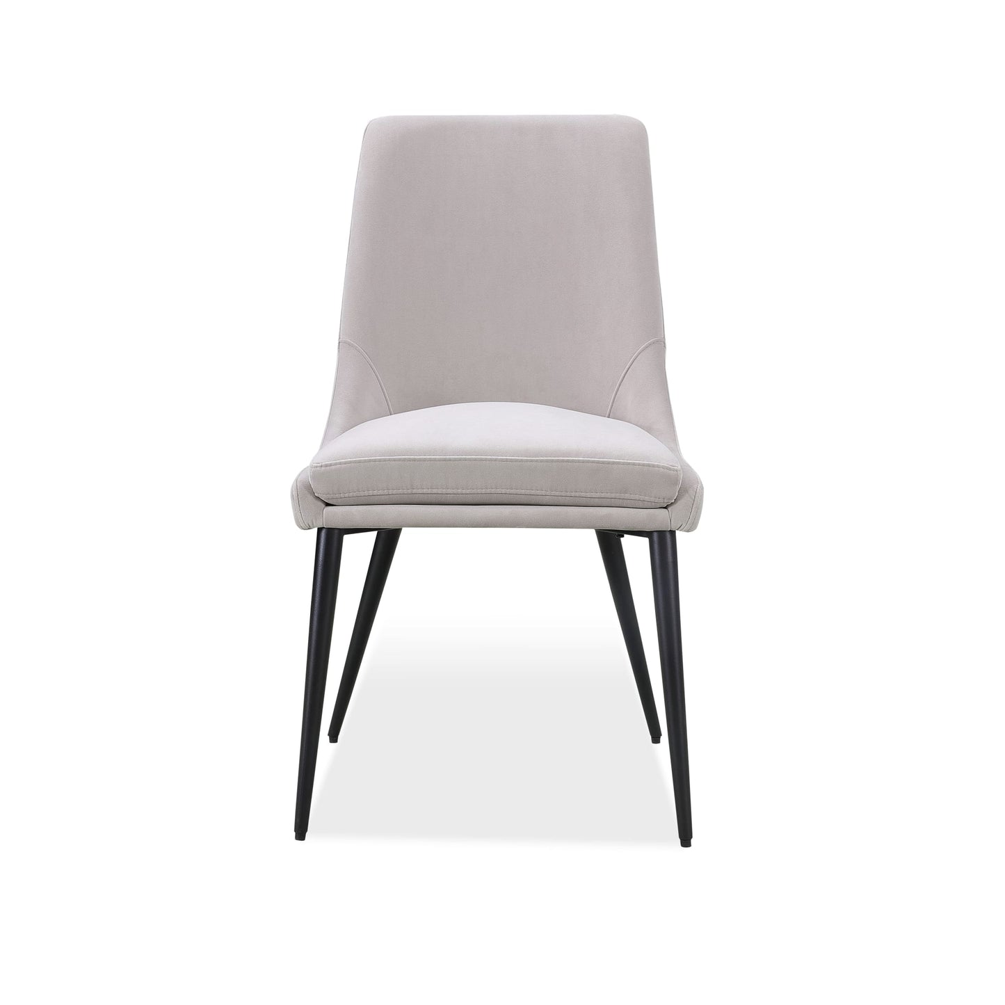 Modus Winston Upholstered Metal Leg Dining Chair in Ash Grey and Black