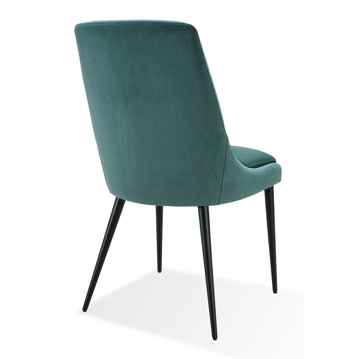 Modus Winston Upholstered Metal Leg Dining Chair in Smoked Green and Black