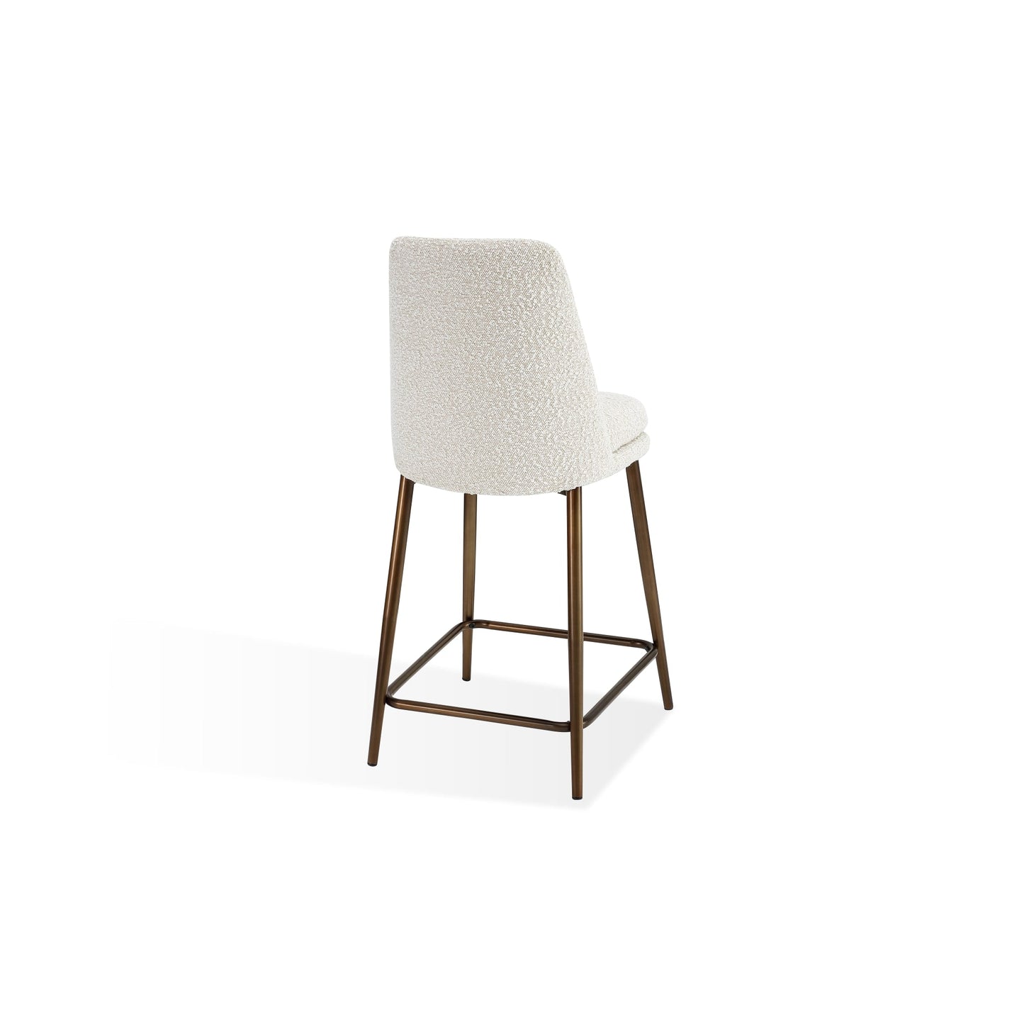 Modus Wyatt Upholstered Counter Stool in Ricotta Boucle and Bronze Metal
