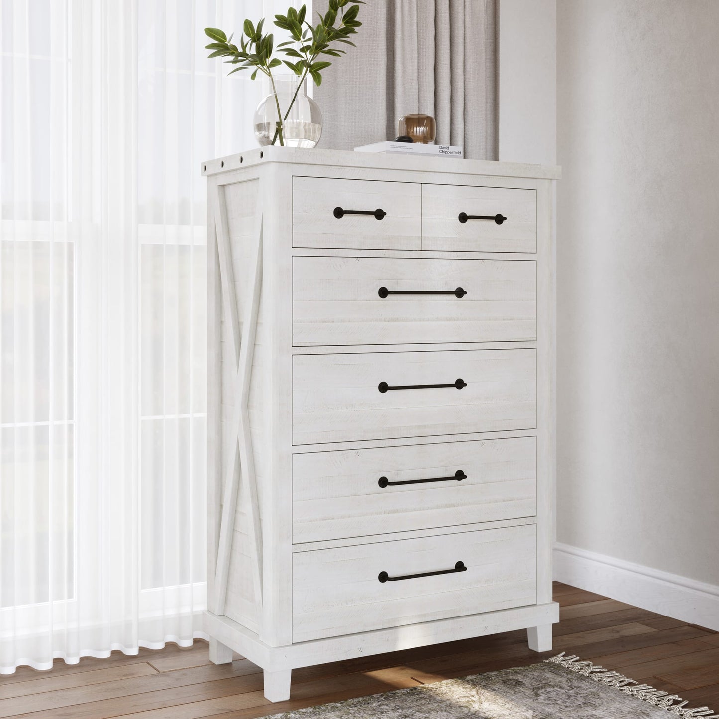 Modus Modus Modus Yosemite Solid Wood Chest in Rustic White