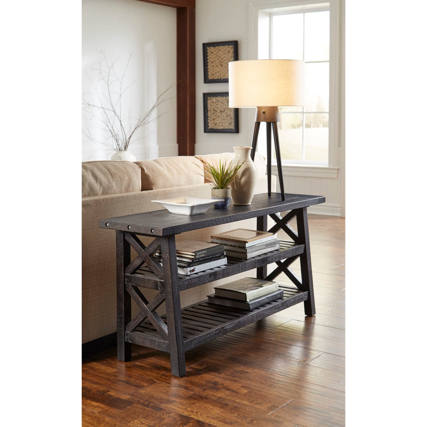 Modus Yosemite Solid Wood Console Table in Cafe