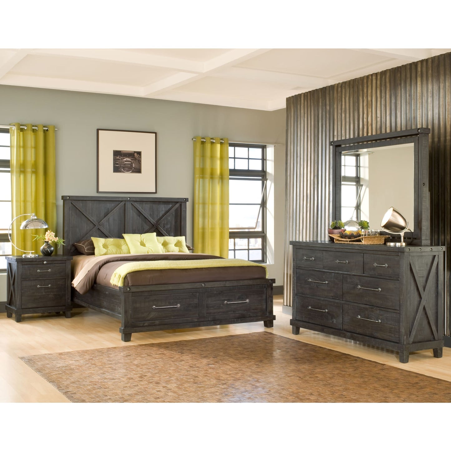 Modus Yosemite Solid Wood Footboard Storage Bed in Cafe