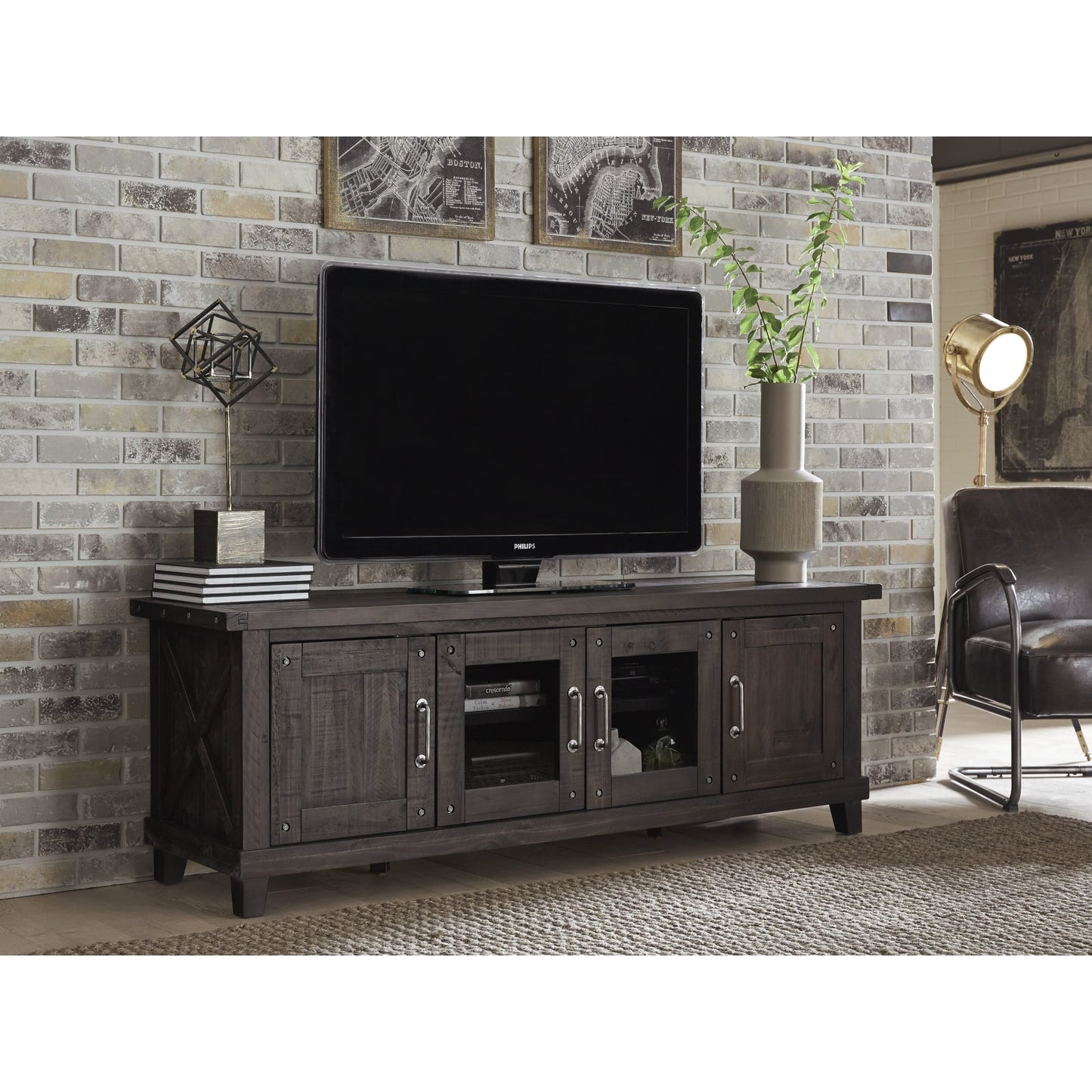 Modus Yosemite Solid Wood Four Door Media Console in Cafe
