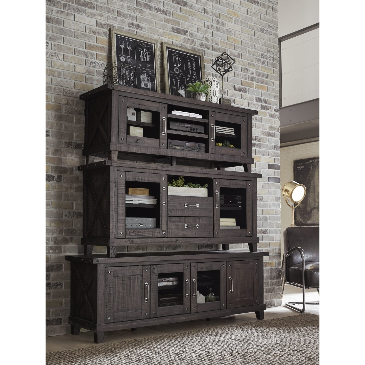 Modus Yosemite Solid Wood Media Console in Cafe